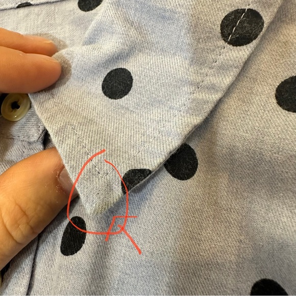 Talbots Shirt Size Small Cotton Button Down Blue Dotted Long Sleeve - Picture 11 of 12